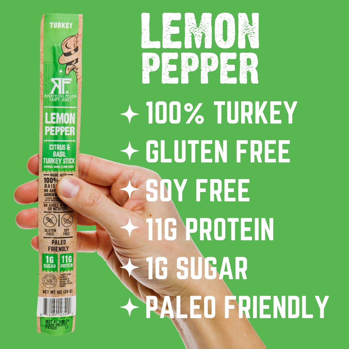 Lemon Pepper Turkey Stick - 24 Pack