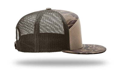 Richardson 168P Printed 7 Panel Trucker Hat: Realtree Advantage/Khaki