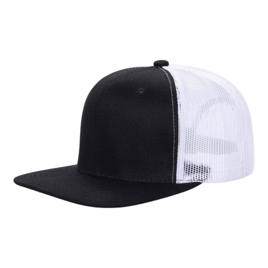 Unbranded 6-Panel Trucker Hat, Blank Flat Bill Mesh Cap: Brown/Khaki