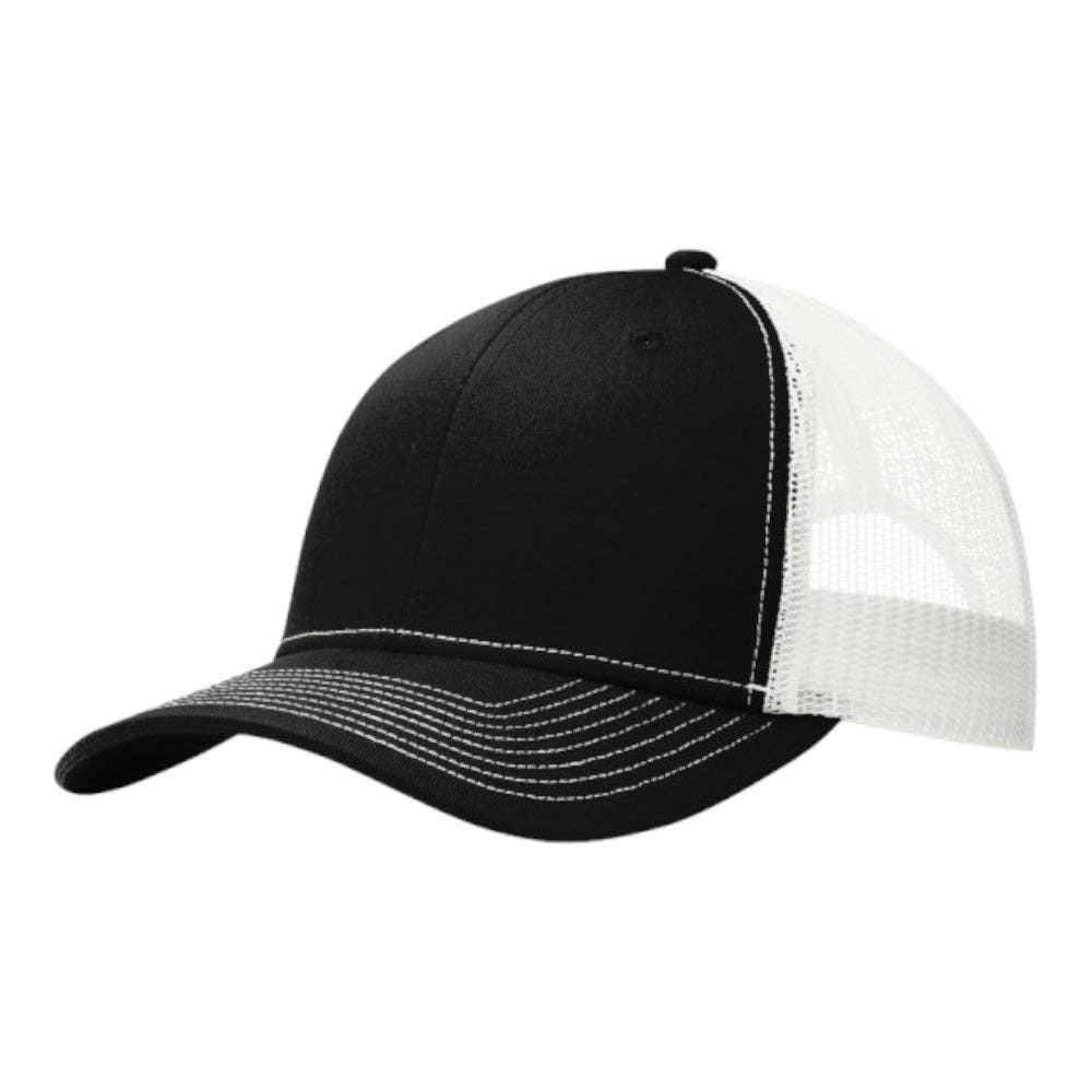 Port Authority® C402 Snapback Trucker Cap: Purple/White