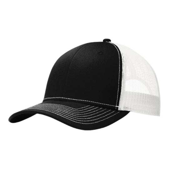 Port Authority® C402 Snapback Trucker Cap: Purple/White
