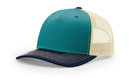 Richardson 112FP - 5-Panel Premium Trucker Snapback Hat: Army Olive/Tan
