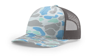 Richardson 112PFP Printed Five Panel Trucker - Duck Camo Colors: Bark Duck Camo/Brown