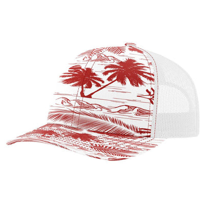 Richardson 112P Printed Trucker Hat Snapback Cap: Army Green Camo/Black