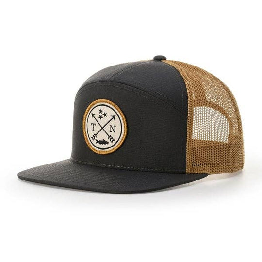 Richardson 168 7-Panel Trucker Hat: Black
