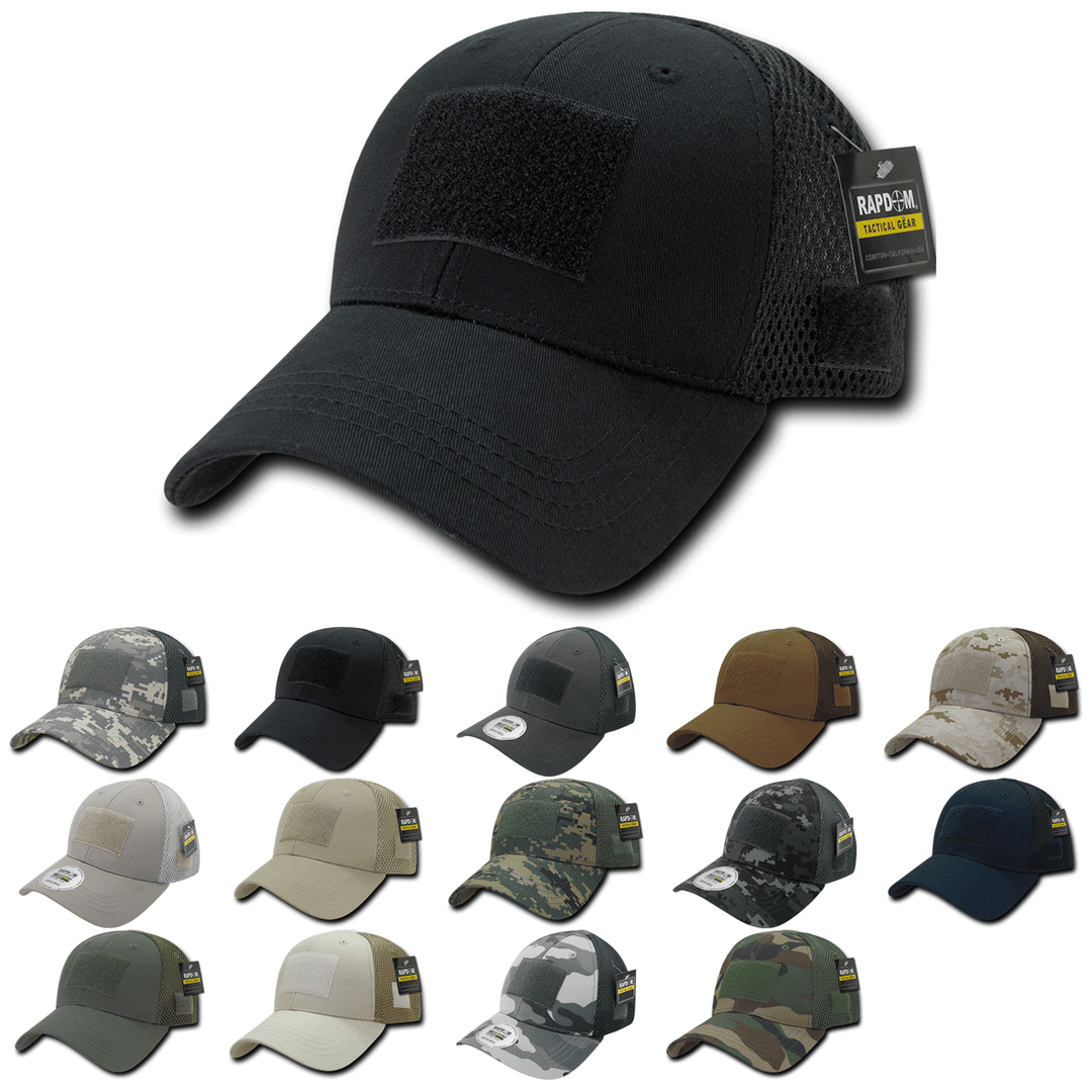 Tactical Operator Hat Air Mesh Baseball Cap Patch Military Army - Rapdom T80: Black