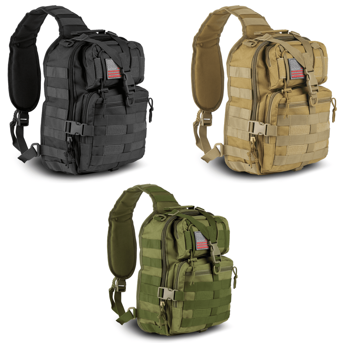 XGear 14L Range Sling Bag Backpack with Adjustable Strap: Black