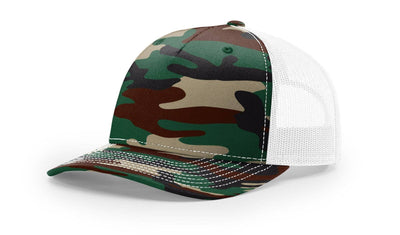 Richardson 112PFP Printed Five Panel Trucker Hat Camo Cap - 112 PFP: Realtree Edge/Blaze Orange
