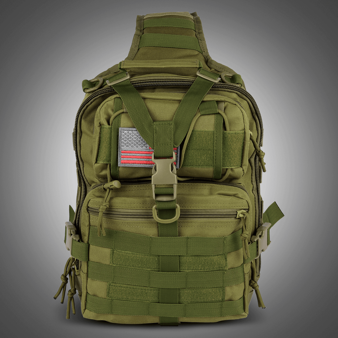 XGear 14L Range Sling Bag Backpack with Adjustable Strap: Army Green
