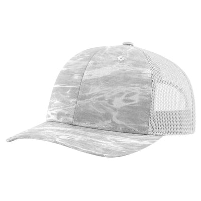 Richardson 112P Printed Trucker Hat Snapback Cap: Army Green Camo/Black