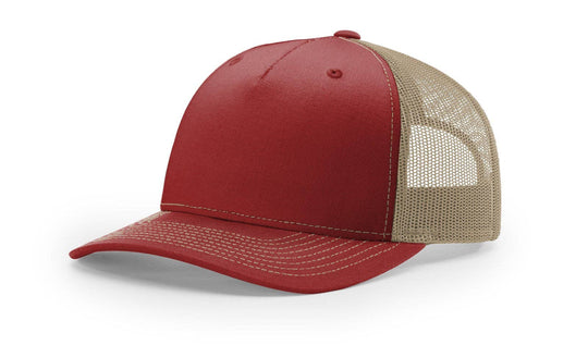 Richardson 112FP - 5-Panel Premium Trucker Snapback Hat: Black/White