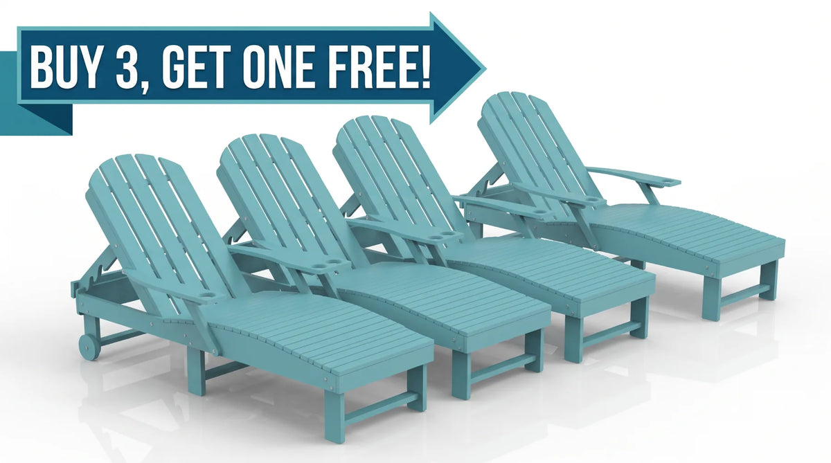 Poly Grove Chaise Lounge Bundle Deal Set of 4