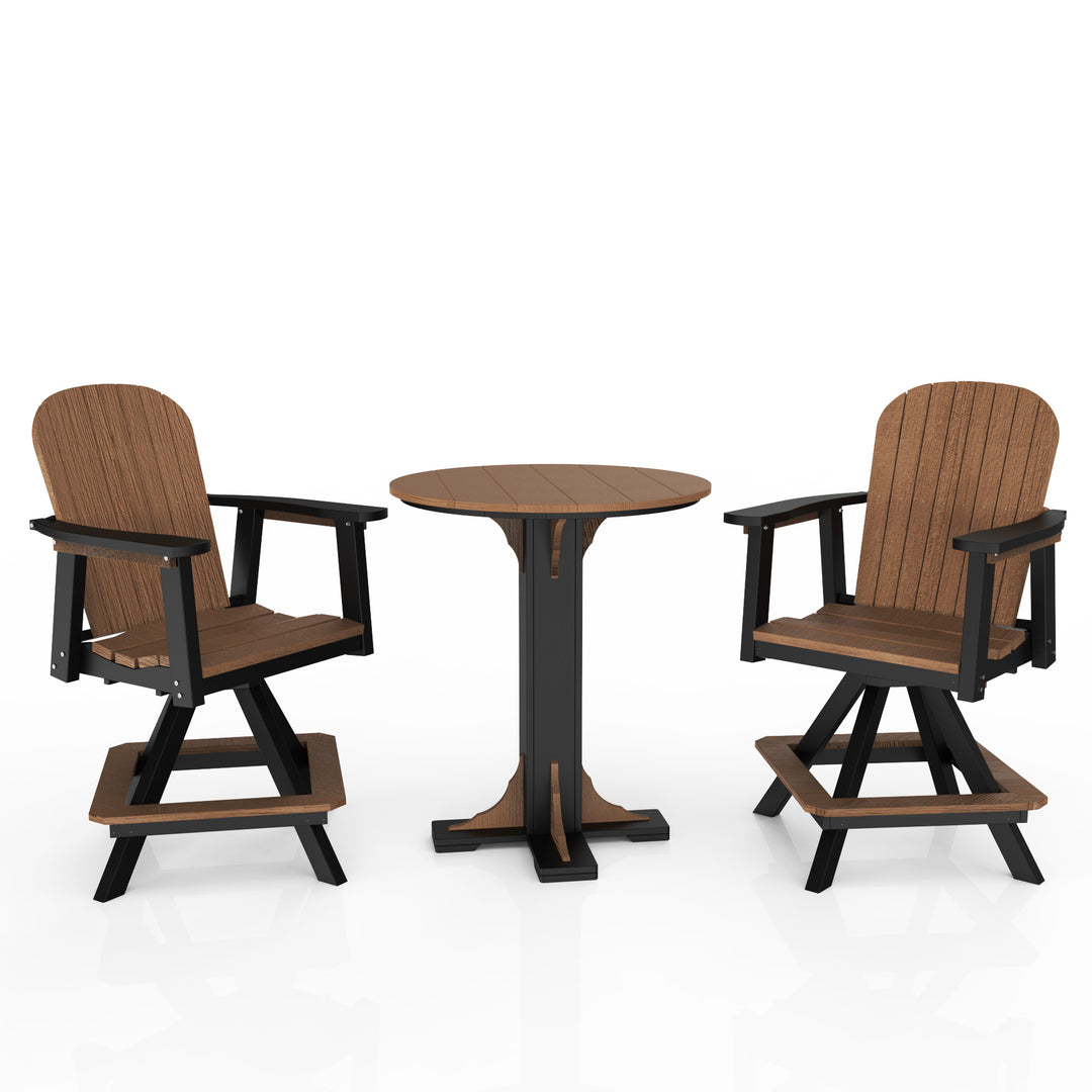 Poly Grove - 3 Piece 31" Pub Counter Table & Swivel Chair Set