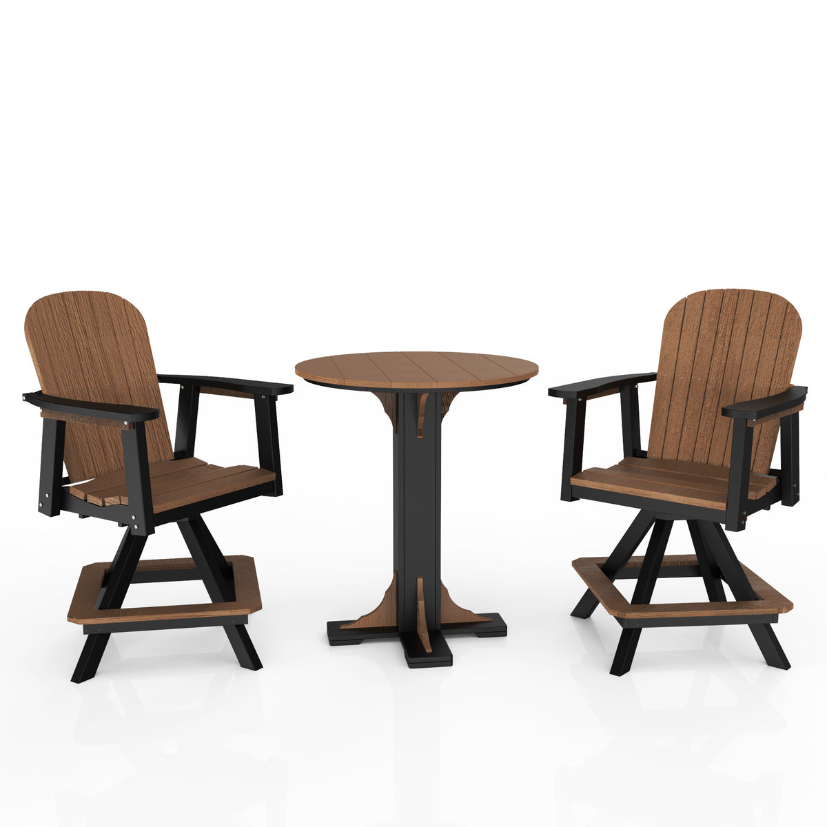 Poly Grove 3 Piece 31" Pub Counter Table & Swivel Chair Set