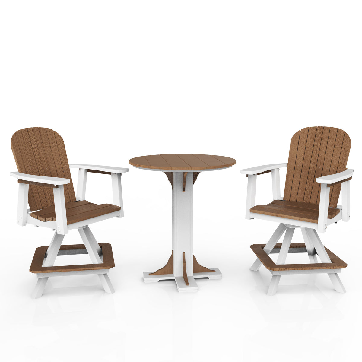Poly Grove 3 Piece 31" Pub Counter Table & Swivel Chair Set