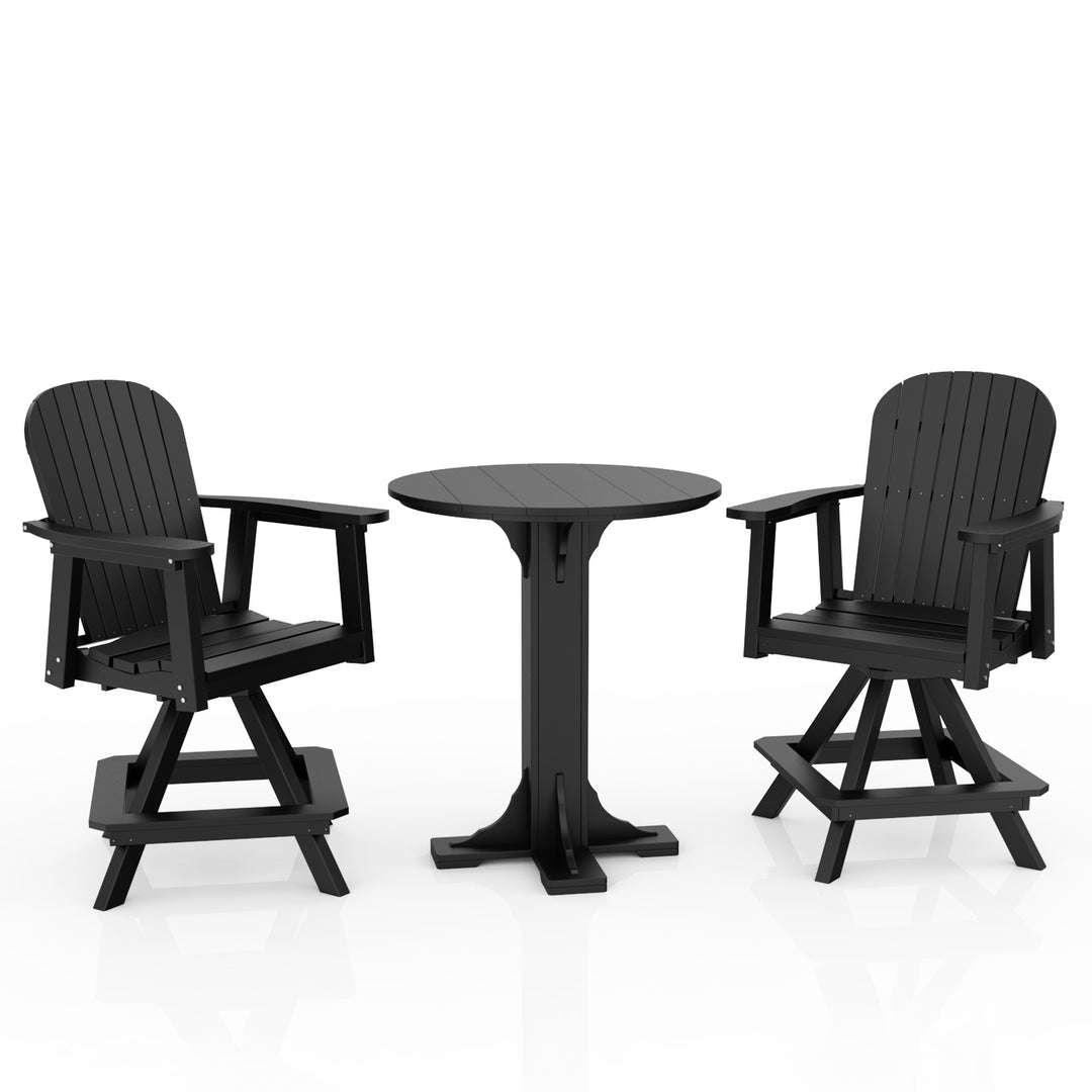 Poly Grove - 3 Piece 31" Pub Counter Table & Swivel Chair Set