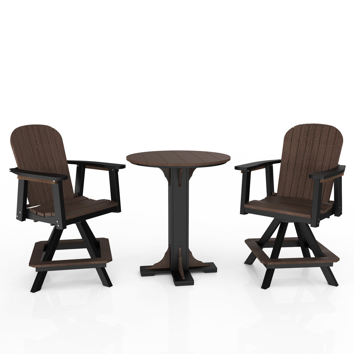 Poly Grove 3 Piece 31" Pub Counter Table & Swivel Chair Set