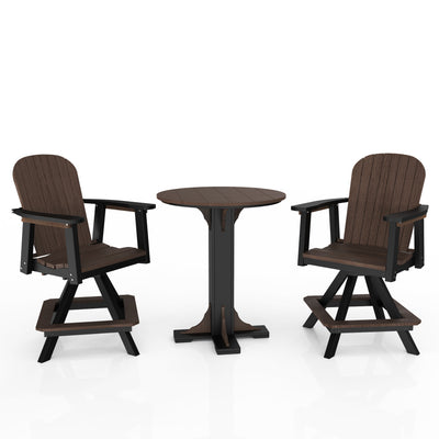 Poly Grove 3 Piece 31" Pub Counter Table & Swivel Chair Set