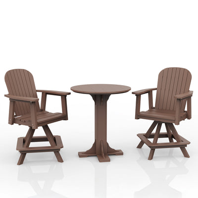 Poly Grove 3 Piece 31" Pub Counter Table & Swivel Chair Set