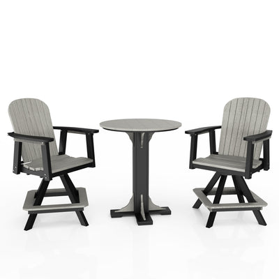 Poly Grove 3 Piece 31" Pub Counter Table & Swivel Chair Set