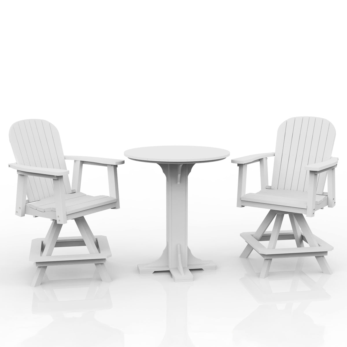 Poly Grove 3 Piece 31" Pub Counter Table & Swivel Chair Set