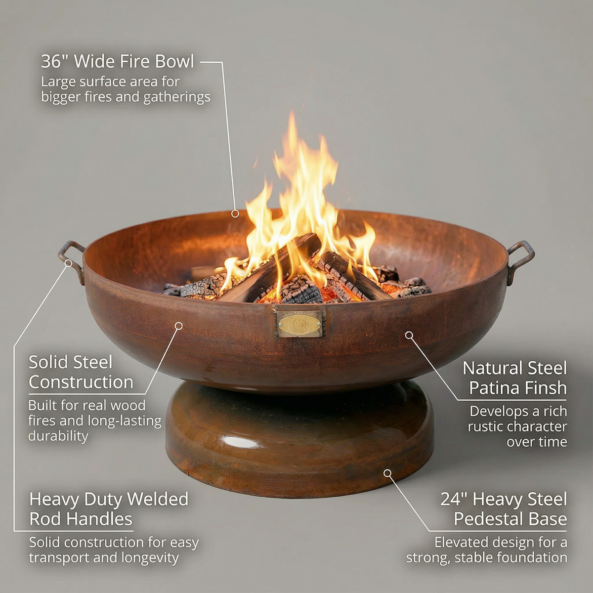 36" Legacy Fire Pit on Base
