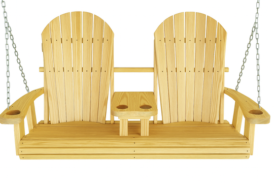 Homestead - 5Ft Pine Double Swing w/ cup armrest