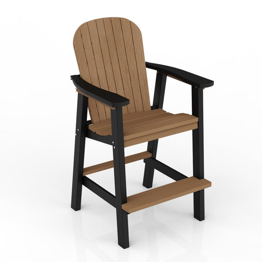 balcony height poly chair #color_antique-mahogany-on-black