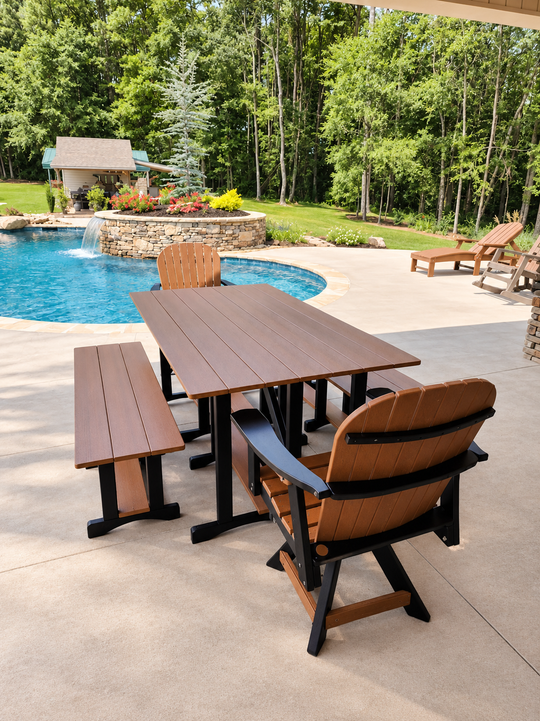 Homestead Poly 6ft Dining Table 5pc Set