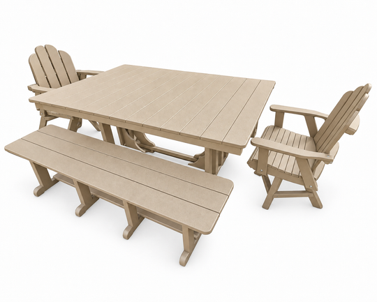 Homestead Poly 6ft Dining Table 5pc Set