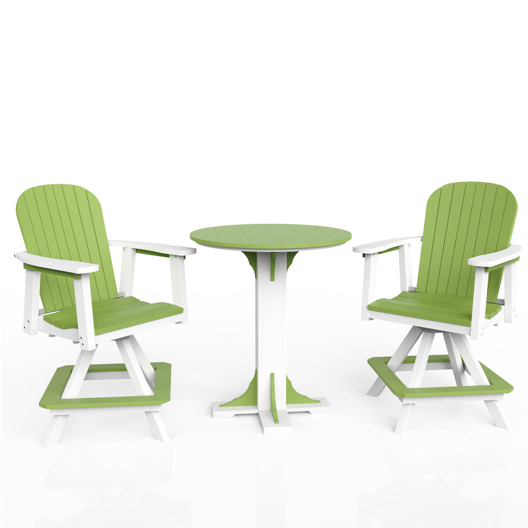 Poly Grove - 3 Piece 31" Pub Counter Table & Swivel Chair Set