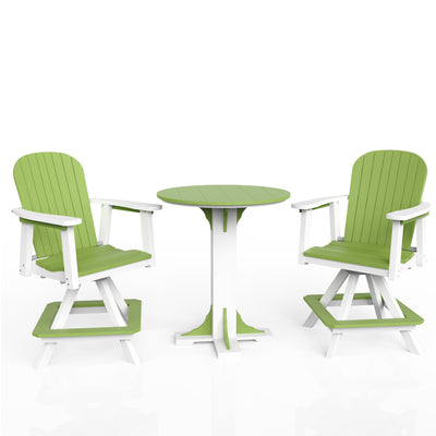 Poly Grove 3 Piece 31" Pub Counter Table & Swivel Chair Set