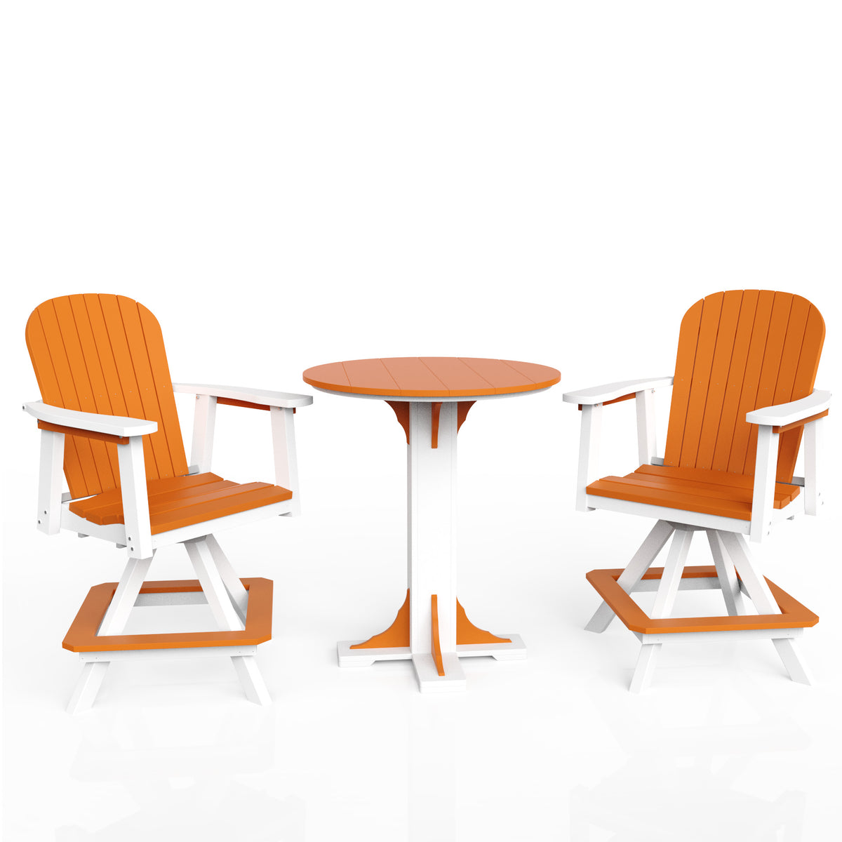 Poly Grove 3 Piece 31" Pub Counter Table & Swivel Chair Set