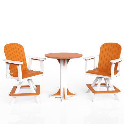 Poly Grove 3 Piece 31" Pub Counter Table & Swivel Chair Set