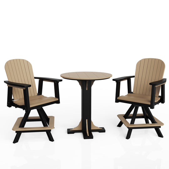 Poly Grove - 3 Piece 31" Pub Counter Table & Swivel Chair Set