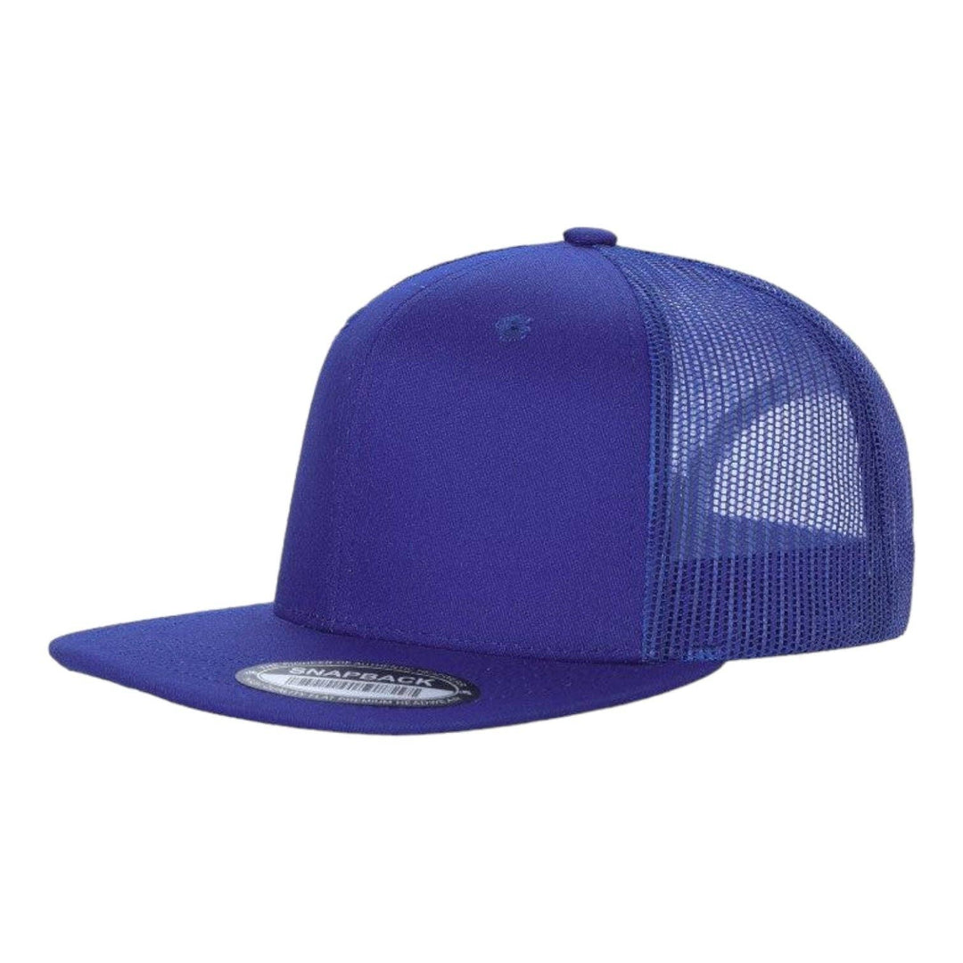 Unbranded 6-Panel Trucker Hat, Blank Flat Bill Mesh Cap: Brown/Khaki