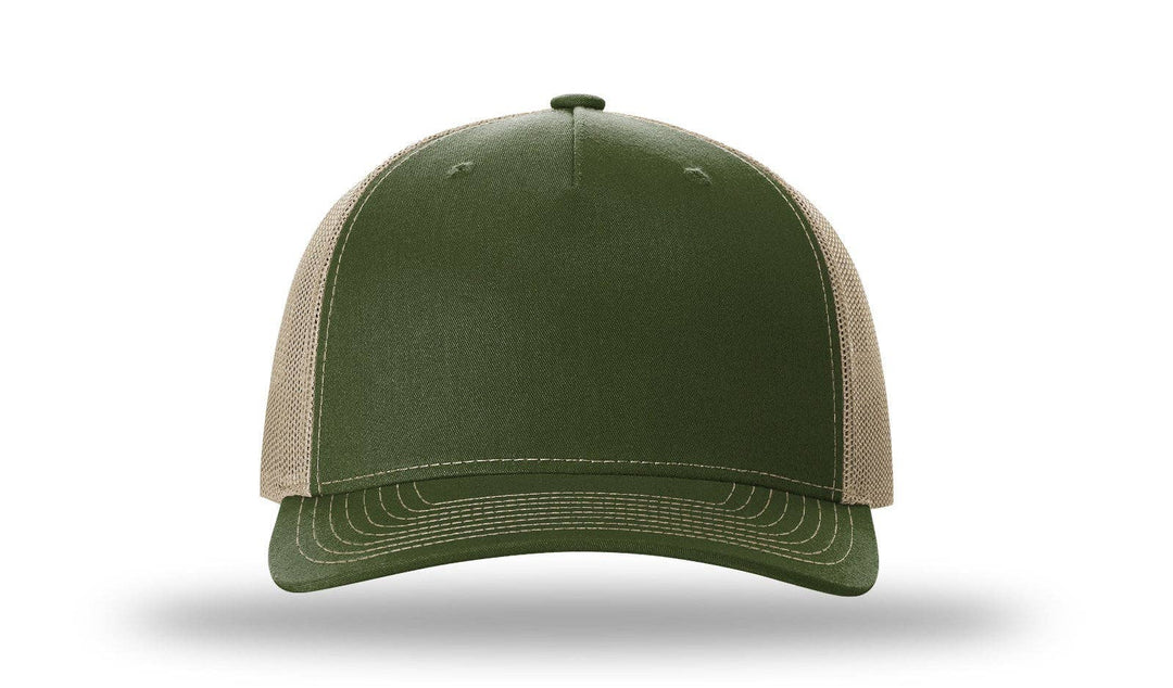 Richardson 112FP - 5-Panel Premium Trucker Snapback Hat: Black/White