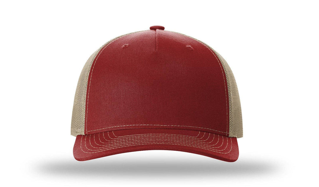 Richardson 112FP - 5-Panel Premium Trucker Snapback Hat: Black/White