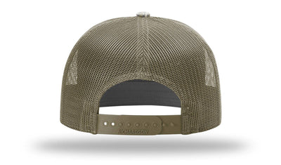 Richardson 168P Printed 7 Panel Trucker Hat: Realtree Advantage/Khaki