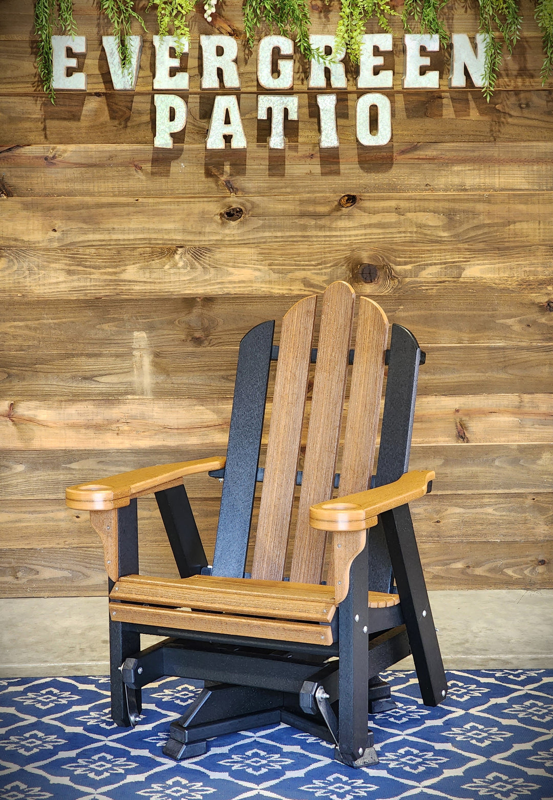 Amish Furniture Glider Chair Outdoor Furniture Pine Roll-Back