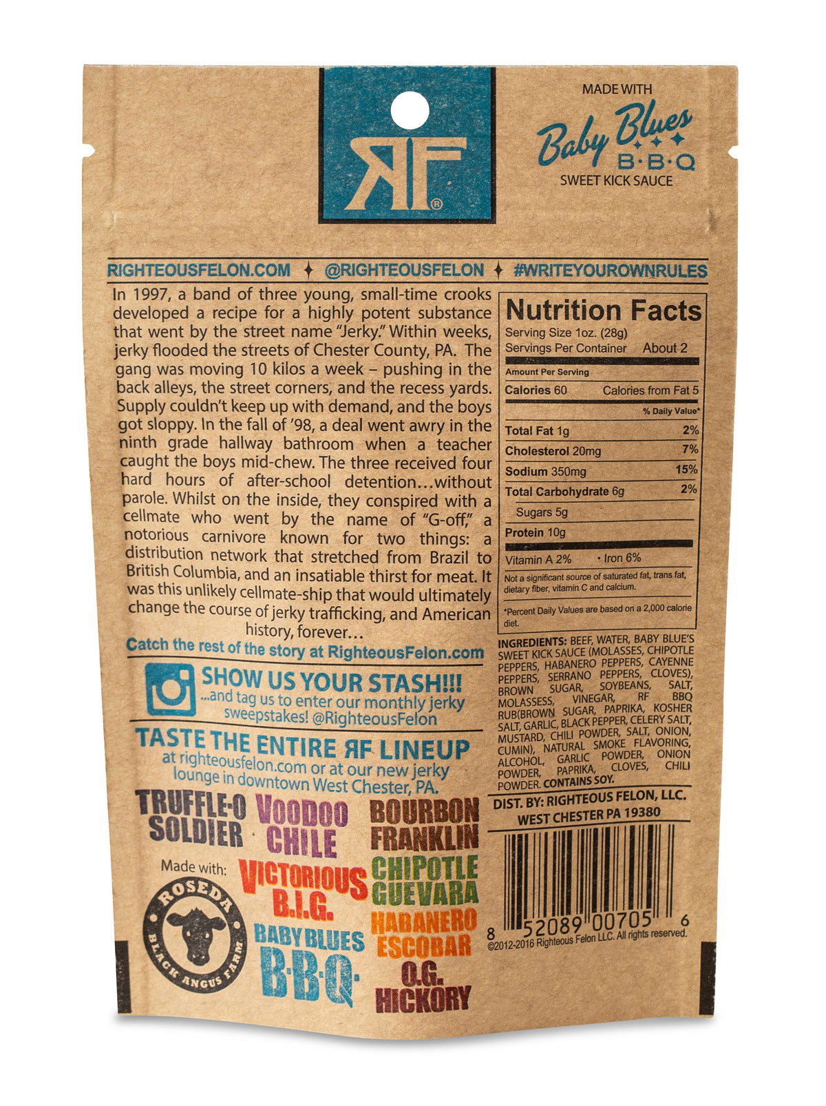 Bootleggin' BBQ Beef Jerky 2oz
