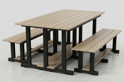 LOCAL Poly Grove 3 Piece Picnic Table Set w/ Benches
