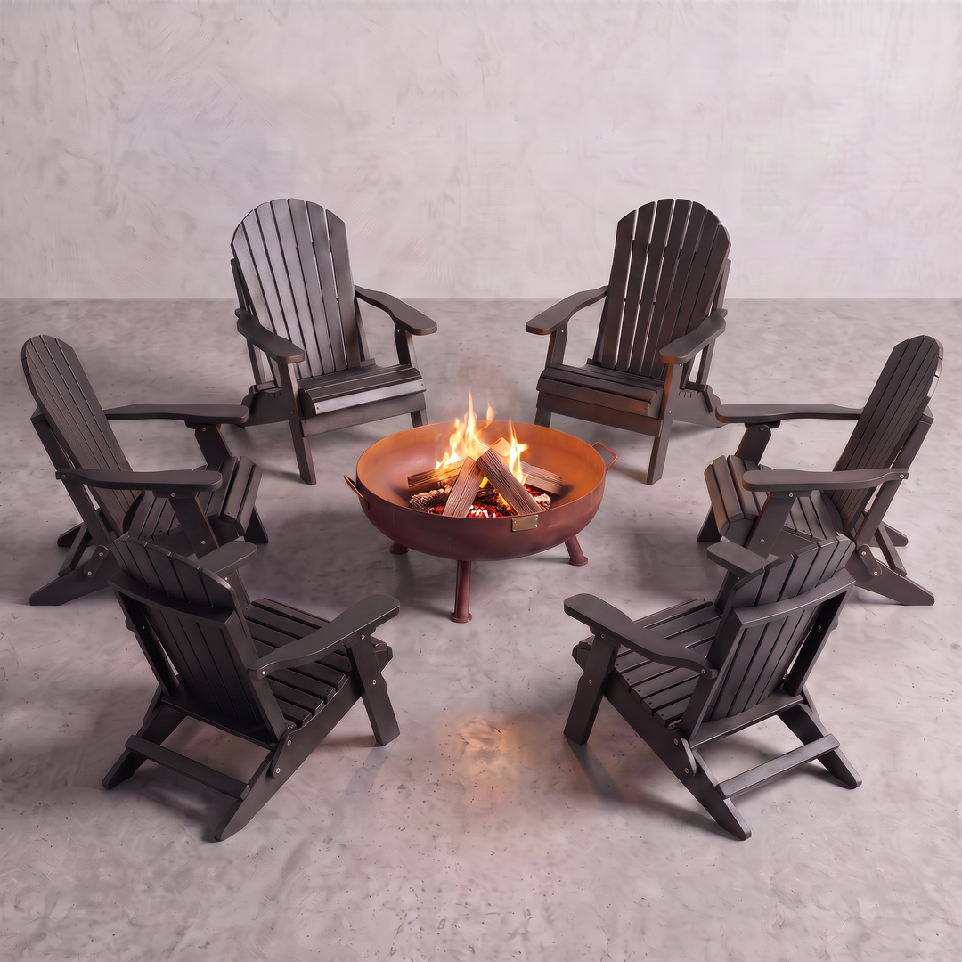 36" Legacy Firepit and Deluxe Adirondack Chair Bundle