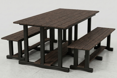 LOCAL Poly Grove 3 Piece Picnic Table Set w/ Benches