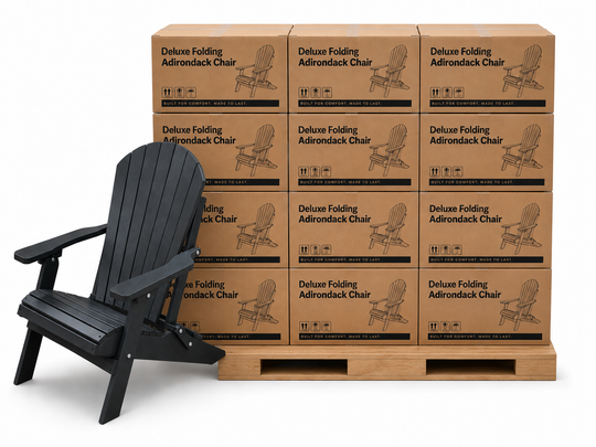 Set of 12 Deluxe Folding Adirondack Chairs Bulk Discount