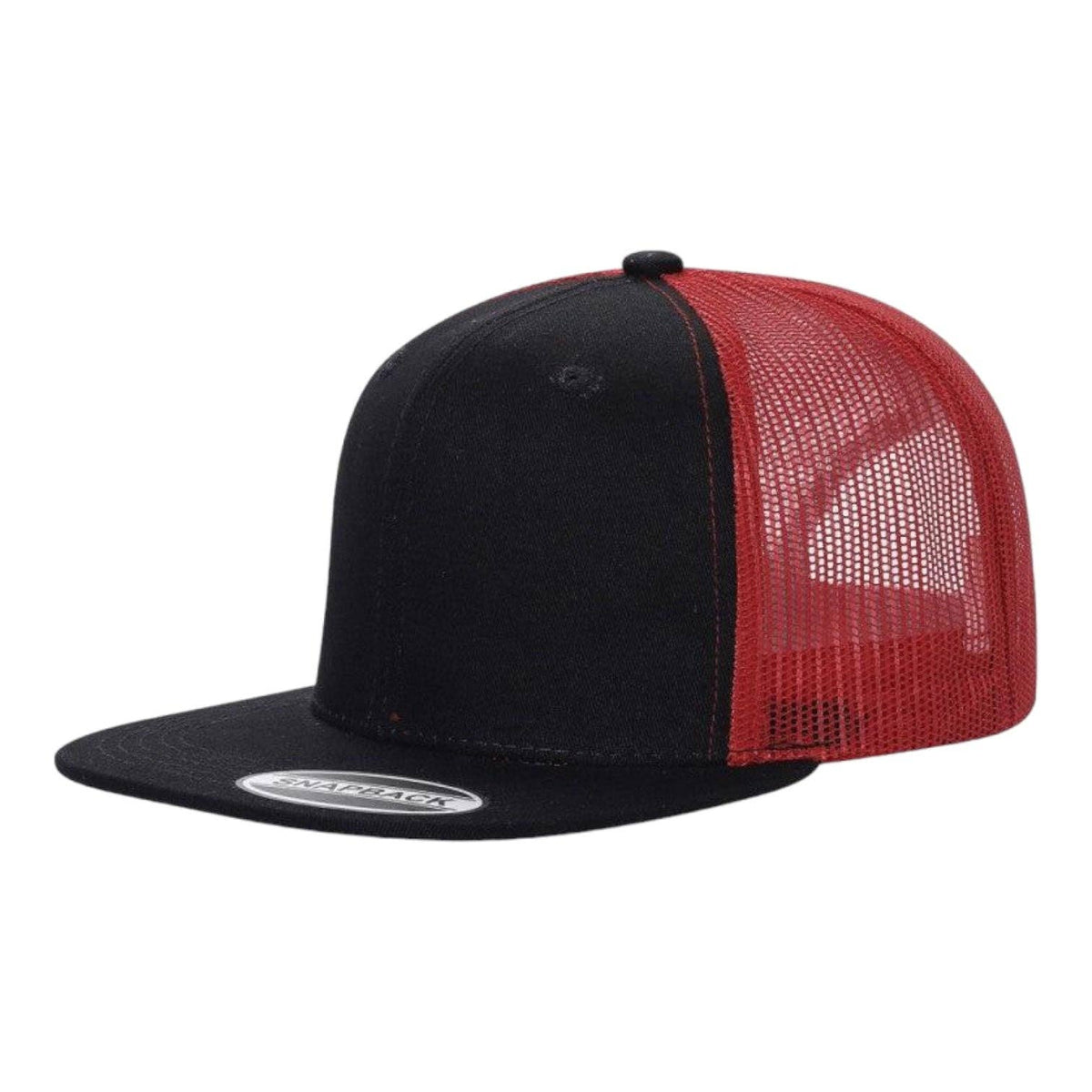 Unbranded 6-Panel Trucker Hat, Blank Flat Bill Mesh Cap: Brown/Khaki