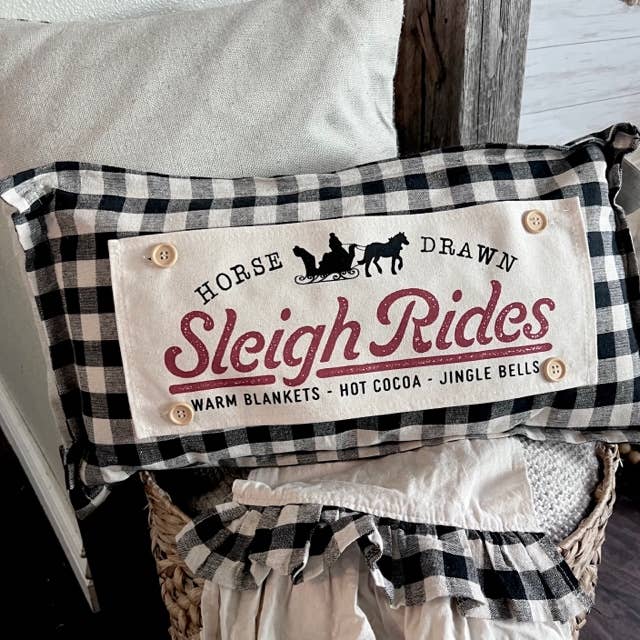 Holiday Panel: Christmas Winter Santa Horse Draw Sleigh Ride