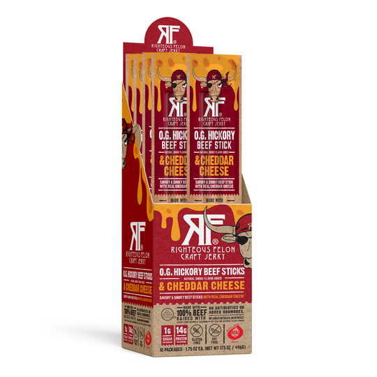 Righteous Felon Beef & Cheddar Cheese Stick Combo - 10 Pack