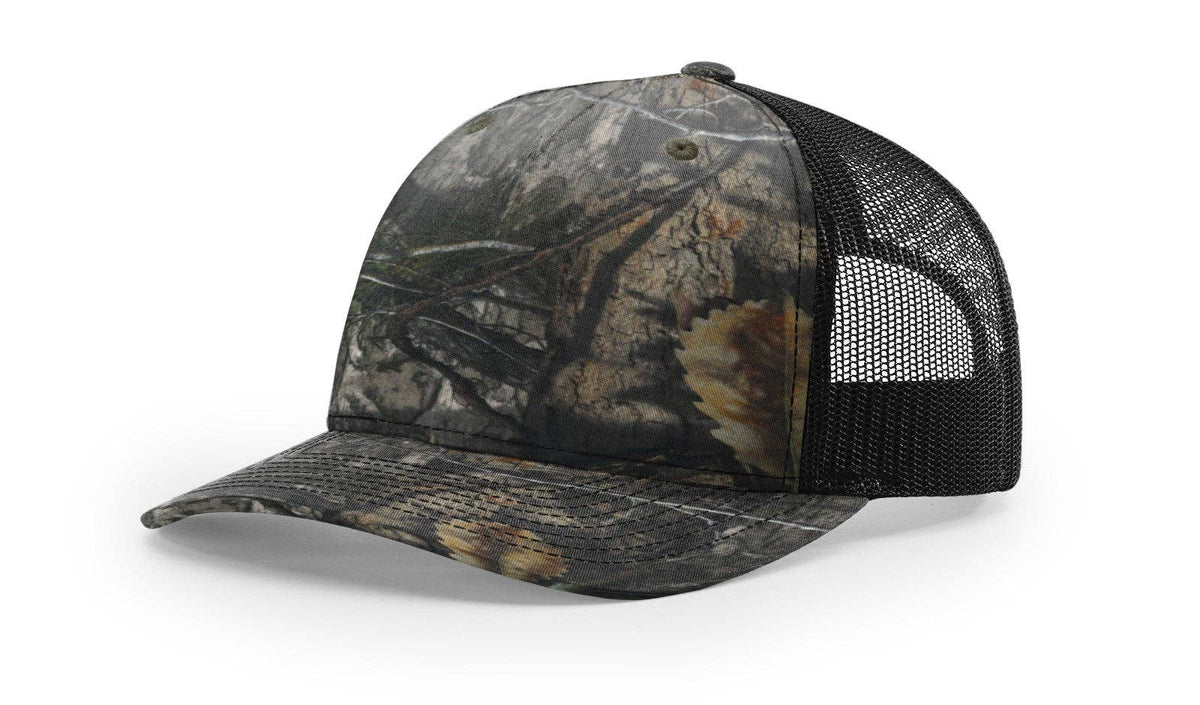 Richardson 112PFP Printed Five Panel Trucker Hat Camo Cap - 112 PFP: Realtree Edge/Blaze Orange