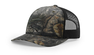 Richardson 112PFP Printed Five Panel Trucker Hat Camo Cap - 112 PFP: Realtree Edge/Blaze Orange